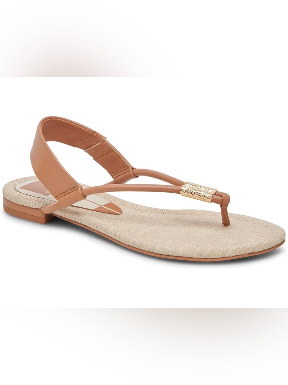 Women’s Dolce Vita Tan Thong Sandals with Gold Accent